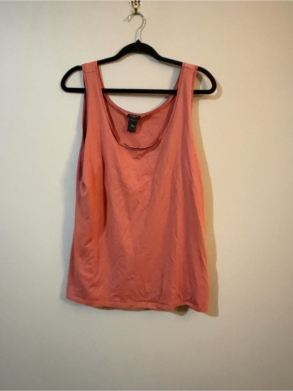 Ann Taylor Coral-Pink Scoop Neck Tank